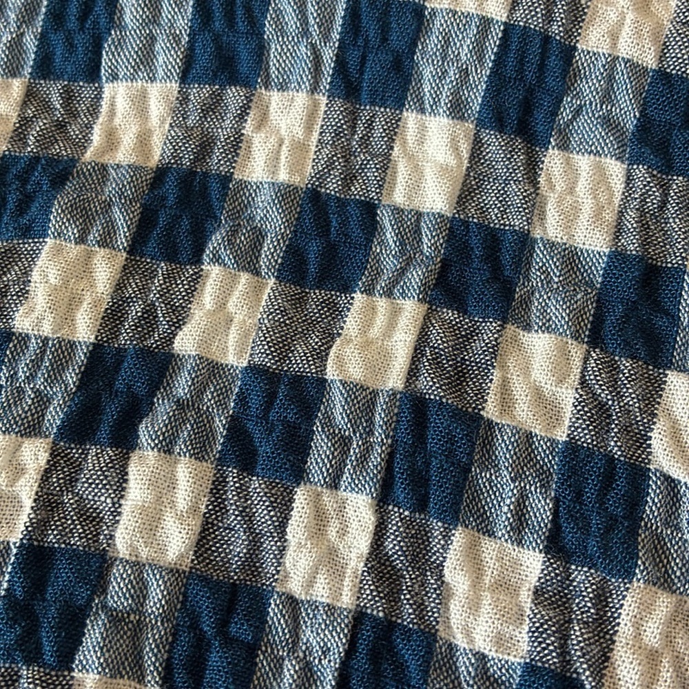 Jane and Delancey Navy and White Gingham Button-Down Shirt - Picture 10 of 10